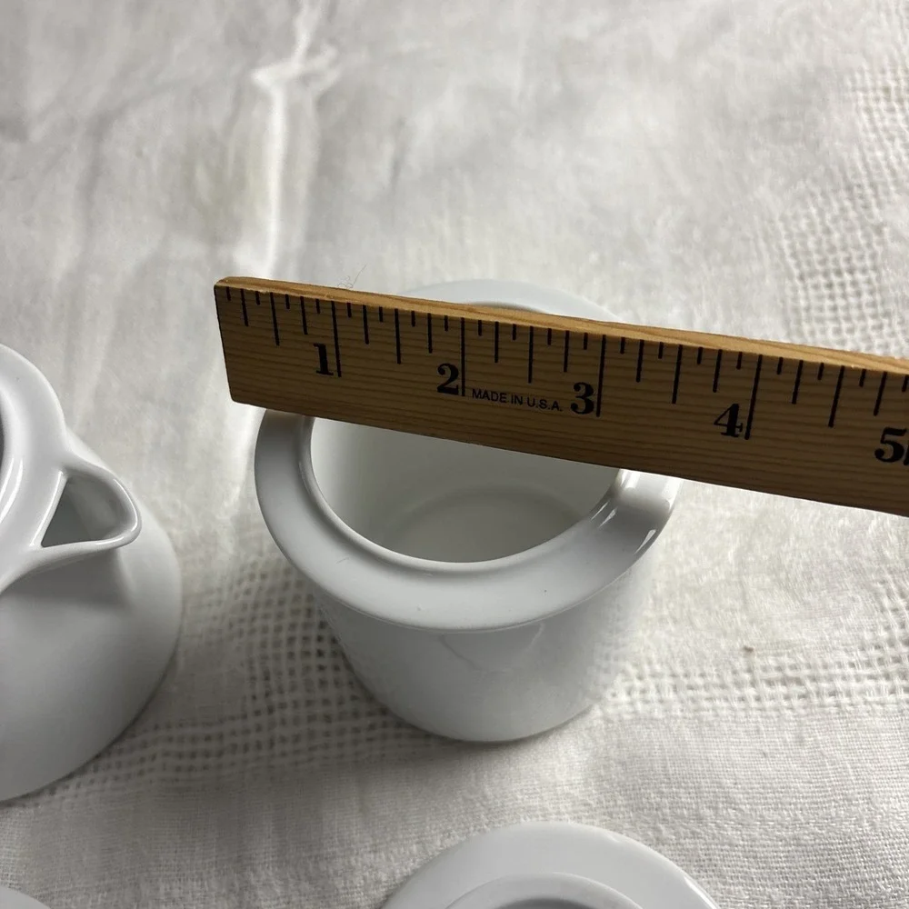 Dansk Cafe Blanc Creamer & Sugar Bowl w/ Lids Bright White Porcelain‎ NWOT